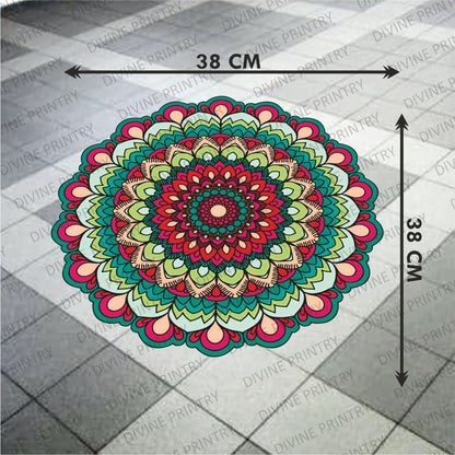 Homexa Decor | Rangoli Mandala Floor Sticker (Size 38 x 38 cm)