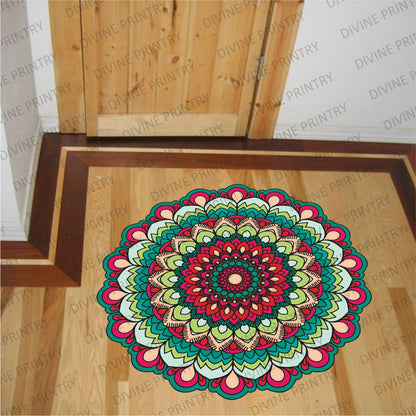 Homexa Decor | Rangoli Mandala Floor Sticker (Size 38 x 38 cm)