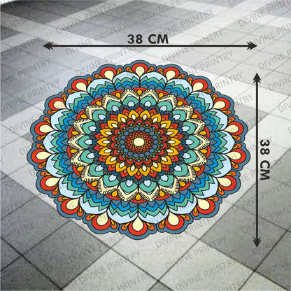 Homexa Decor | Rangoli Mandala Floor Sticker (Size 38 x 38 cm)