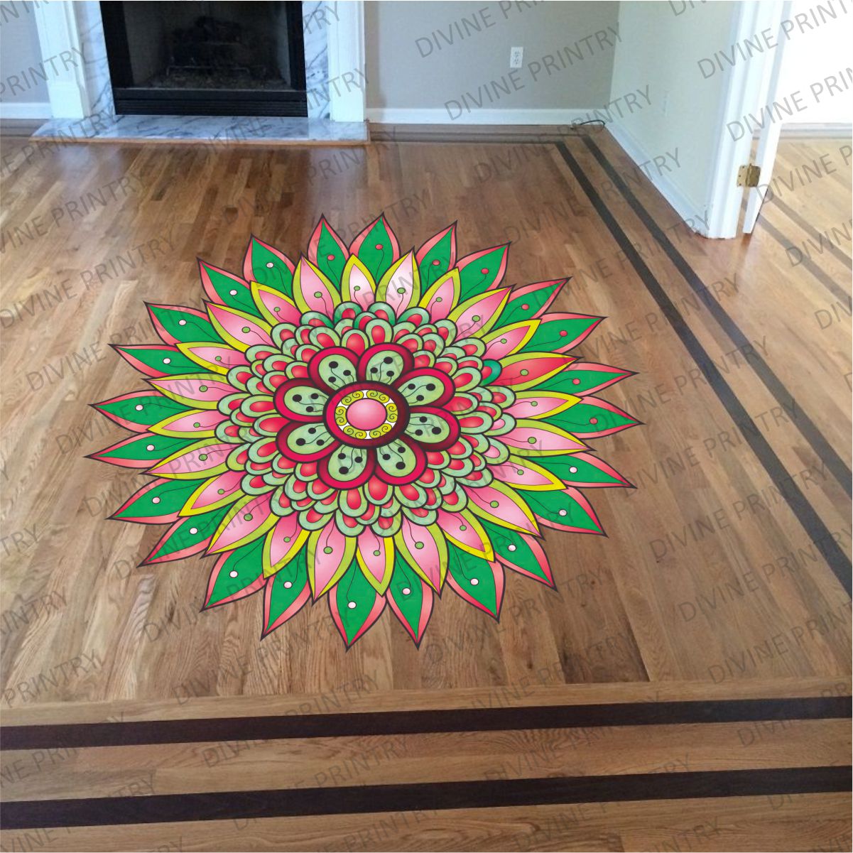 Homexa Decor | Rangoli Mandala Floor Sticker (Size 38 x 38 cm)