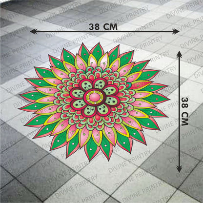 Homexa Decor | Rangoli Mandala Floor Sticker (Size 38 x 38 cm)