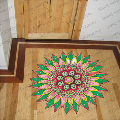 Homexa Decor | Rangoli Mandala Floor Sticker (Size 38 x 38 cm)