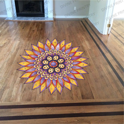 Homexa Decor | Rangoli Mandala Floor Sticker (Size 38 x 38 cm)