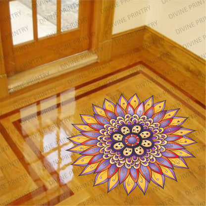 Homexa Decor | Rangoli Mandala Floor Sticker (Size 38 x 38 cm)