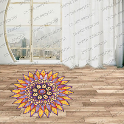 Homexa Decor | Rangoli Mandala Floor Sticker (Size 38 x 38 cm)