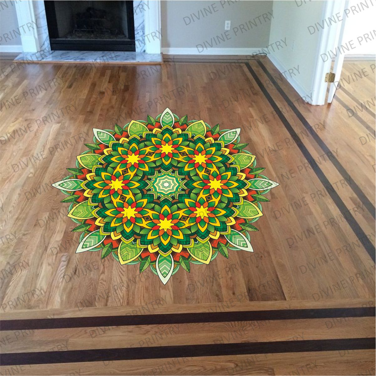 Homexa Decor | Rangoli Mandala Floor Sticker (Size 38 x 38 cm)