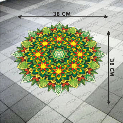 Homexa Decor | Rangoli Mandala Floor Sticker (Size 38 x 38 cm)