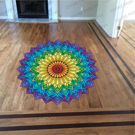 Homexa Decor | Rangoli Mandala Floor Sticker (Size 38 x 38 cm)