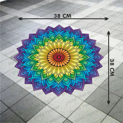 Homexa Decor | Rangoli Mandala Floor Sticker (Size 38 x 38 cm)