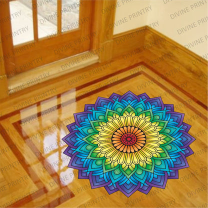 Homexa Decor | Rangoli Mandala Floor Sticker (Size 38 x 38 cm)