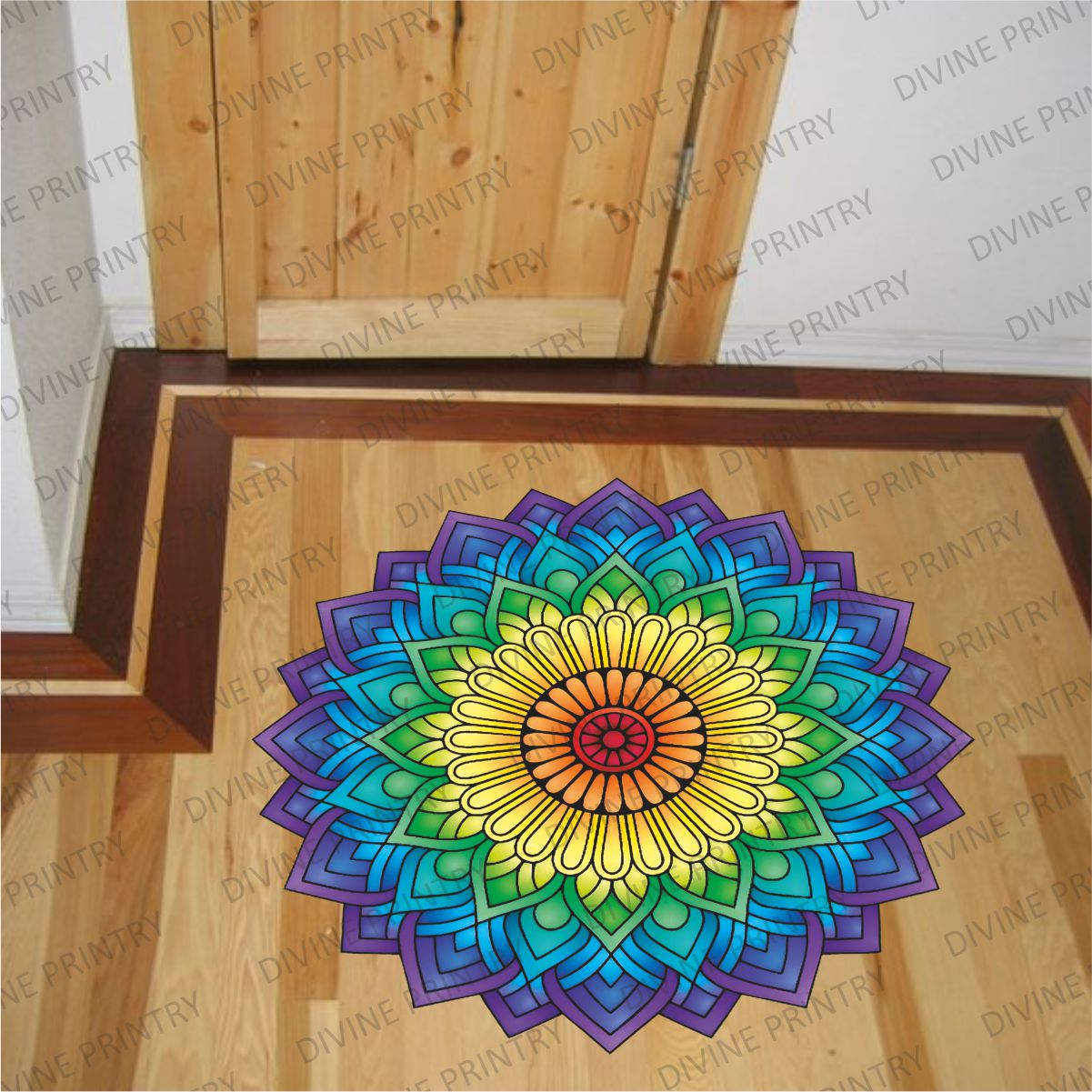 Homexa Decor | Rangoli Mandala Floor Sticker (Size 38 x 38 cm)