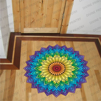 Homexa Decor | Rangoli Mandala Floor Sticker (Size 38 x 38 cm)