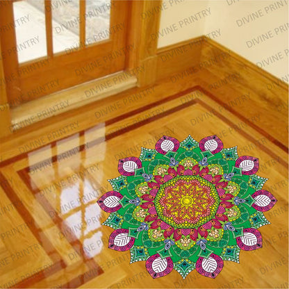 Homexa Decor | Rangoli Mandala Floor Sticker (Size 38 x 38 cm)