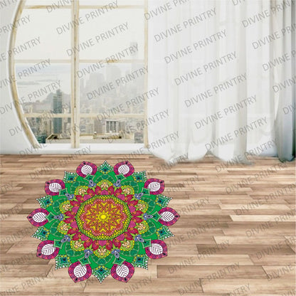 Homexa Decor | Rangoli Mandala Floor Sticker (Size 38 x 38 cm)