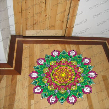 Homexa Decor | Rangoli Mandala Floor Sticker (Size 38 x 38 cm)