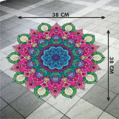 Homexa Decor | Rangoli Mandala Floor Sticker (Size 38 x 38 cm)