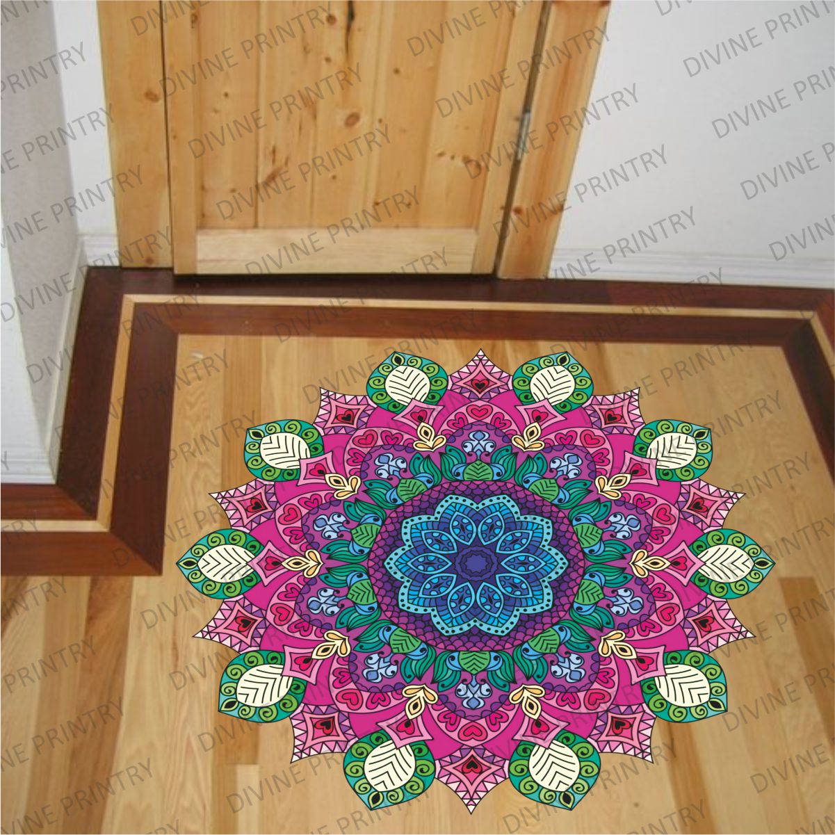 Homexa Decor | Rangoli Mandala Floor Sticker (Size 38 x 38 cm)