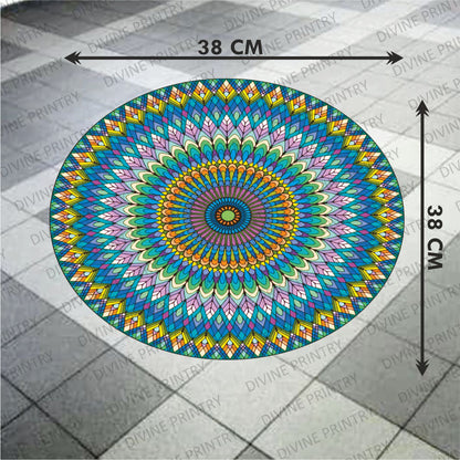 Homexa Decor | Rangoli Mandala Floor Sticker (Size 38 x 38 cm)