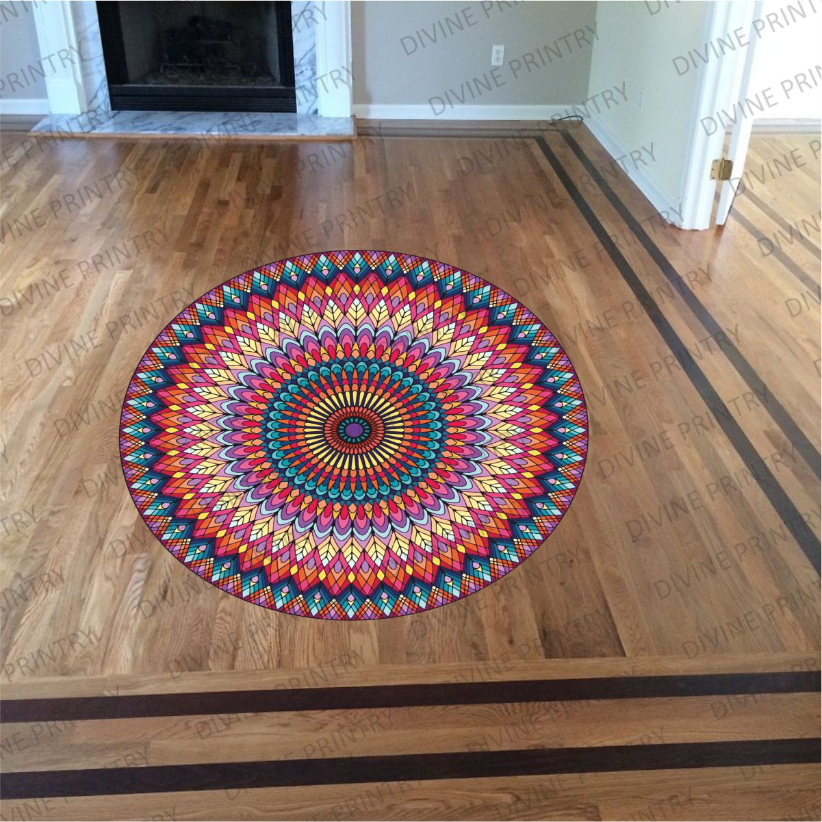 Homexa Decor | Rangoli Mandala Floor Sticker (Size 38 x 38 cm)