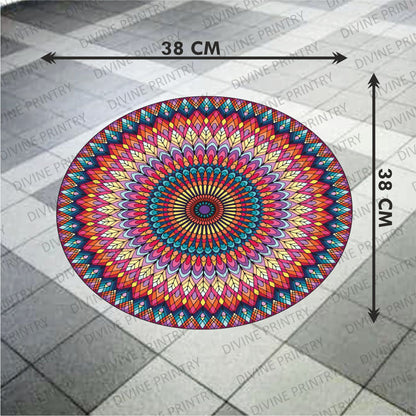 Homexa Decor | Rangoli Mandala Floor Sticker (Size 38 x 38 cm)