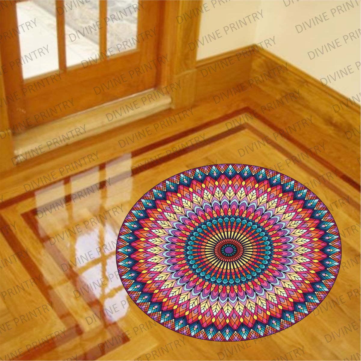 Homexa Decor | Rangoli Mandala Floor Sticker (Size 38 x 38 cm)