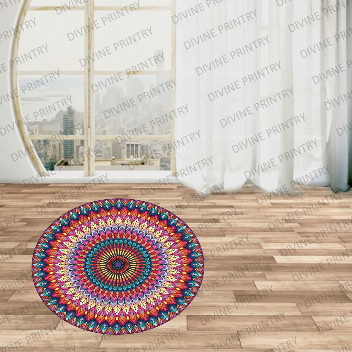 Homexa Decor | Rangoli Mandala Floor Sticker (Size 38 x 38 cm)