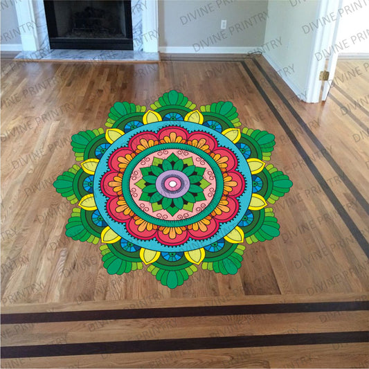 Homexa Decor | Rangoli Mandala Floor Sticker (Size 38 x 38 cm)