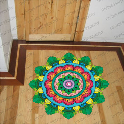 Homexa Decor | Rangoli Mandala Floor Sticker (Size 38 x 38 cm)