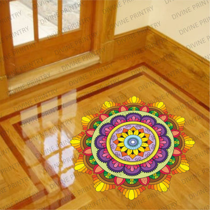 Homexa Decor | Rangoli Mandala Floor Sticker (Size 38 x 38 cm)