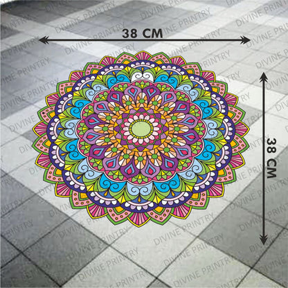 Homexa Decor | Rangoli Mandala Floor Sticker (Size 38 x 38 cm)