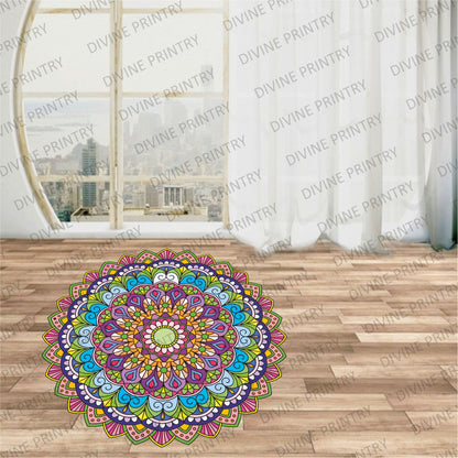 Homexa Decor | Rangoli Mandala Floor Sticker (Size 38 x 38 cm)