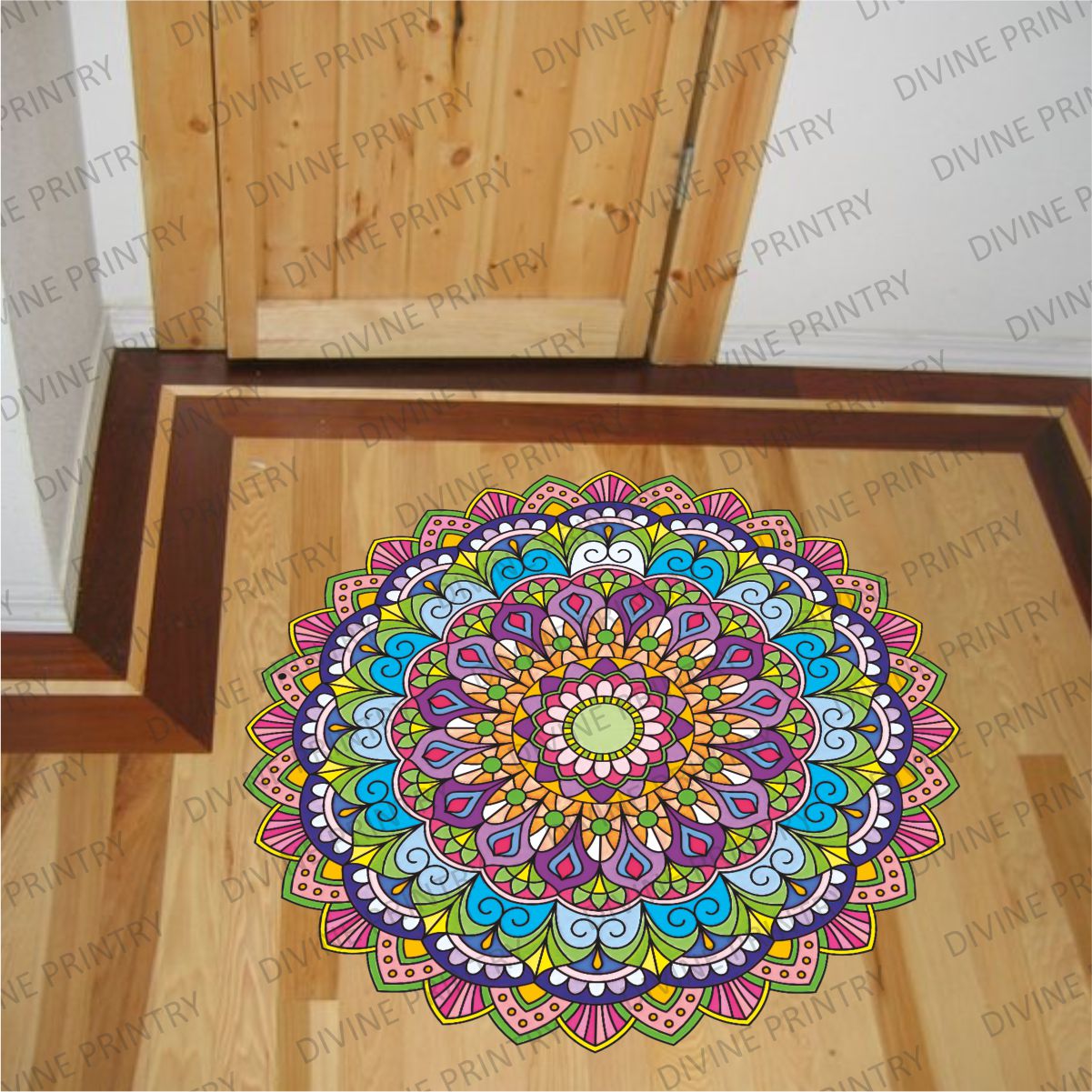 Homexa Decor | Rangoli Mandala Floor Sticker (Size 38 x 38 cm)