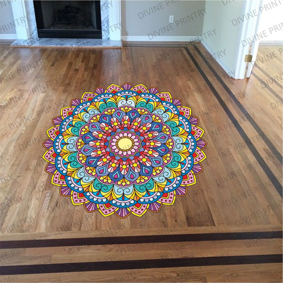 Homexa Decor | Rangoli Mandala Floor Sticker (Size 38 x 38 cm)