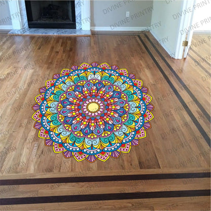 Homexa Decor | Rangoli Mandala Floor Sticker (Size 38 x 38 cm)