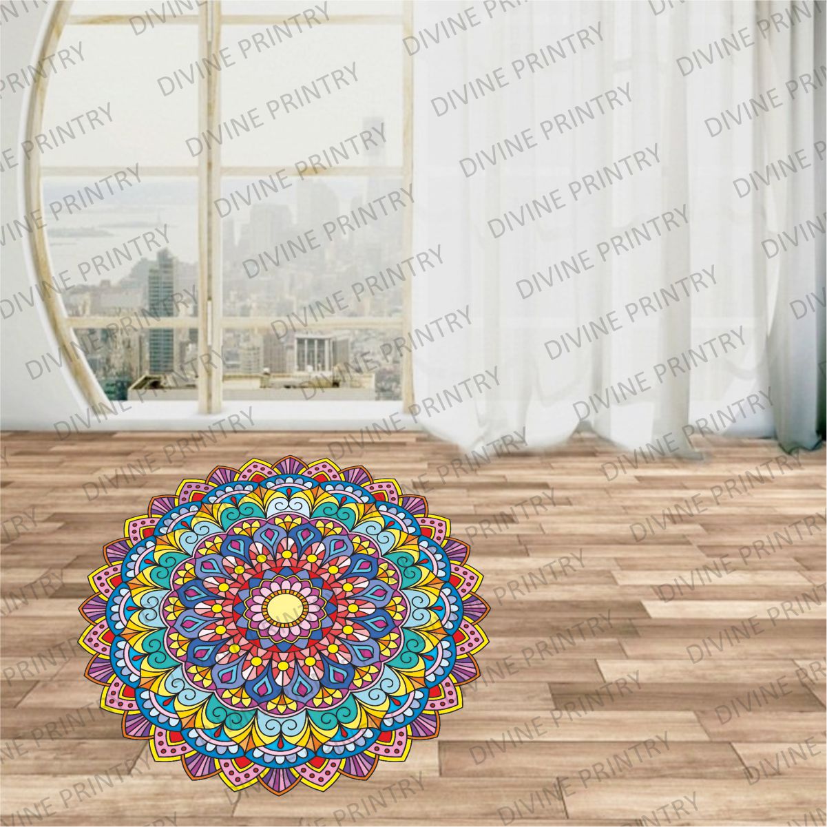 Homexa Decor | Rangoli Mandala Floor Sticker (Size 38 x 38 cm)