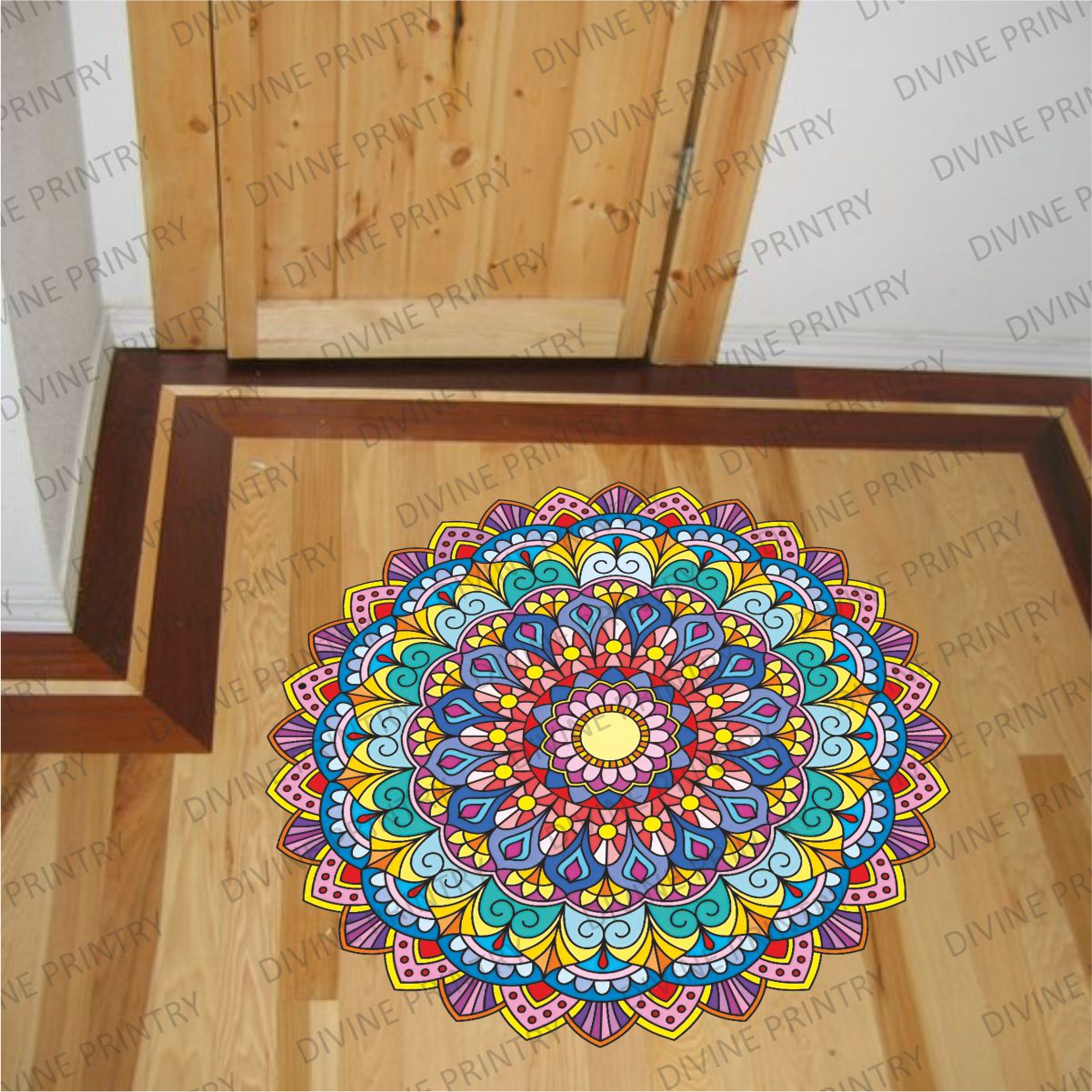 Homexa Decor | Rangoli Mandala Floor Sticker (Size 38 x 38 cm)