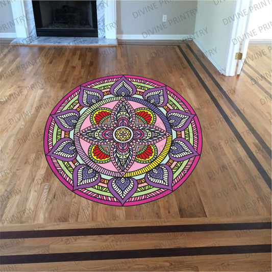 Homexa Decor | Rangoli Mandala Floor Sticker (Size 38 x 38 cm)