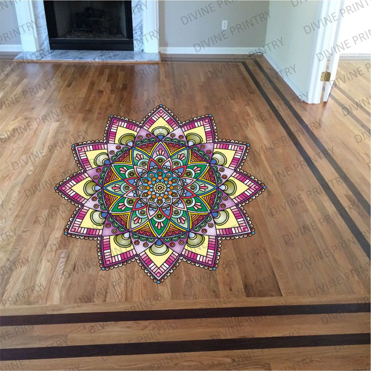 Homexa Decor | Rangoli Mandala Floor Sticker (Size 38 x 38 cm)