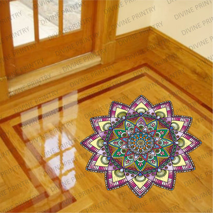 Homexa Decor | Rangoli Mandala Floor Sticker (Size 38 x 38 cm)