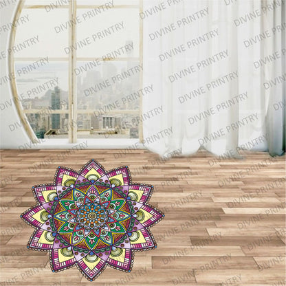 Homexa Decor | Rangoli Mandala Floor Sticker (Size 38 x 38 cm)