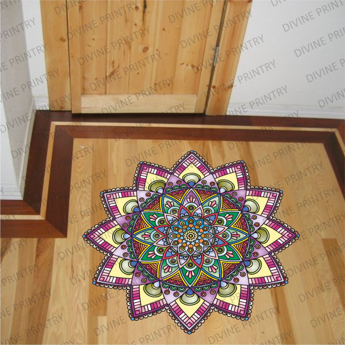 Homexa Decor | Rangoli Mandala Floor Sticker (Size 38 x 38 cm)