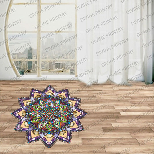 Homexa Decor | Rangoli Mandala Floor Sticker (Size 38 x 38 cm)