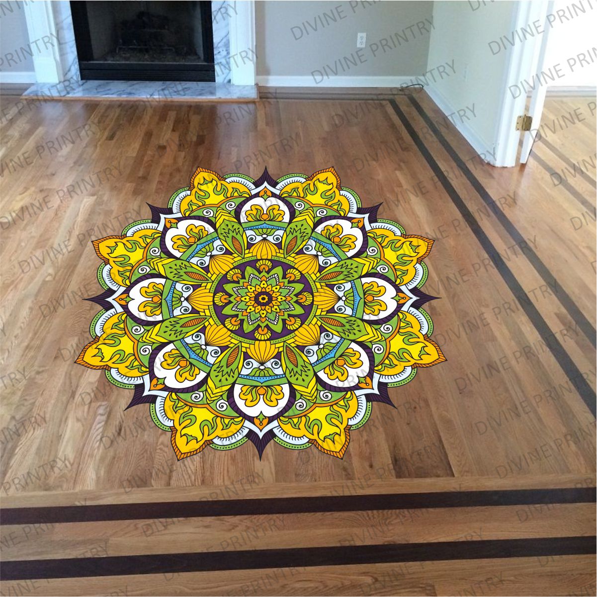 Homexa Decor | Rangoli Mandala Floor Sticker (Size 38 x 38 cm)