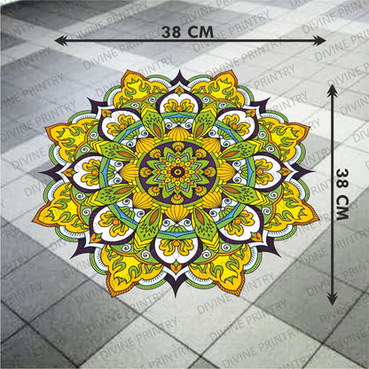 Homexa Decor | Rangoli Mandala Floor Sticker (Size 38 x 38 cm)