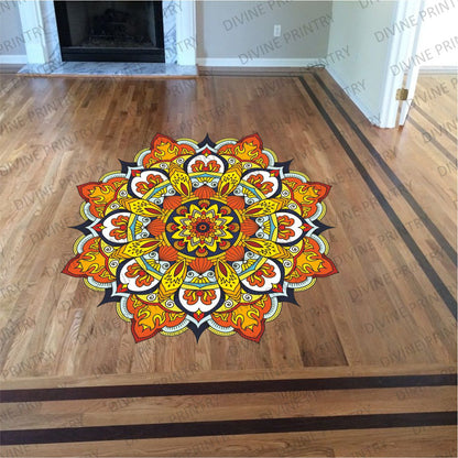 Homexa Decor | Rangoli Mandala Floor Sticker (Size 38 x 38 cm)