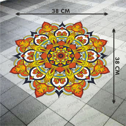 Homexa Decor | Rangoli Mandala Floor Sticker (Size 38 x 38 cm)