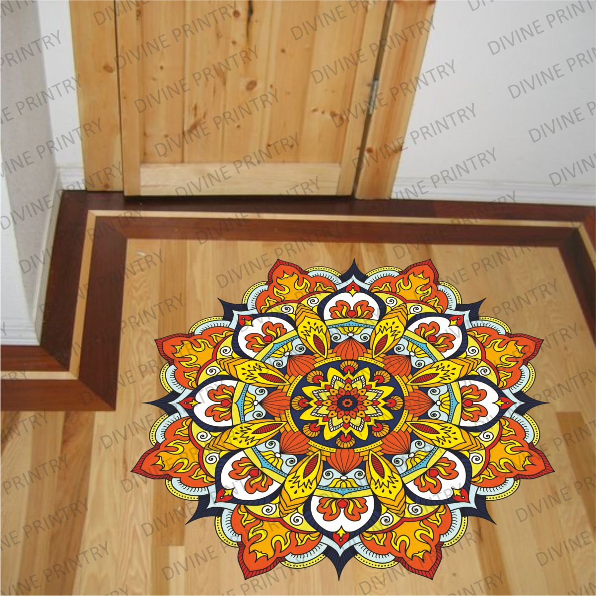 Homexa Decor | Rangoli Mandala Floor Sticker (Size 38 x 38 cm)