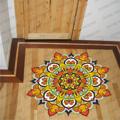 Homexa Decor | Rangoli Mandala Floor Sticker (Size 38 x 38 cm)