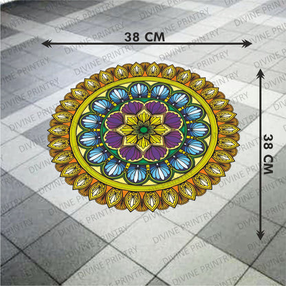 Homexa Decor | Rangoli Mandala Floor Sticker (Size 38 x 38 cm)