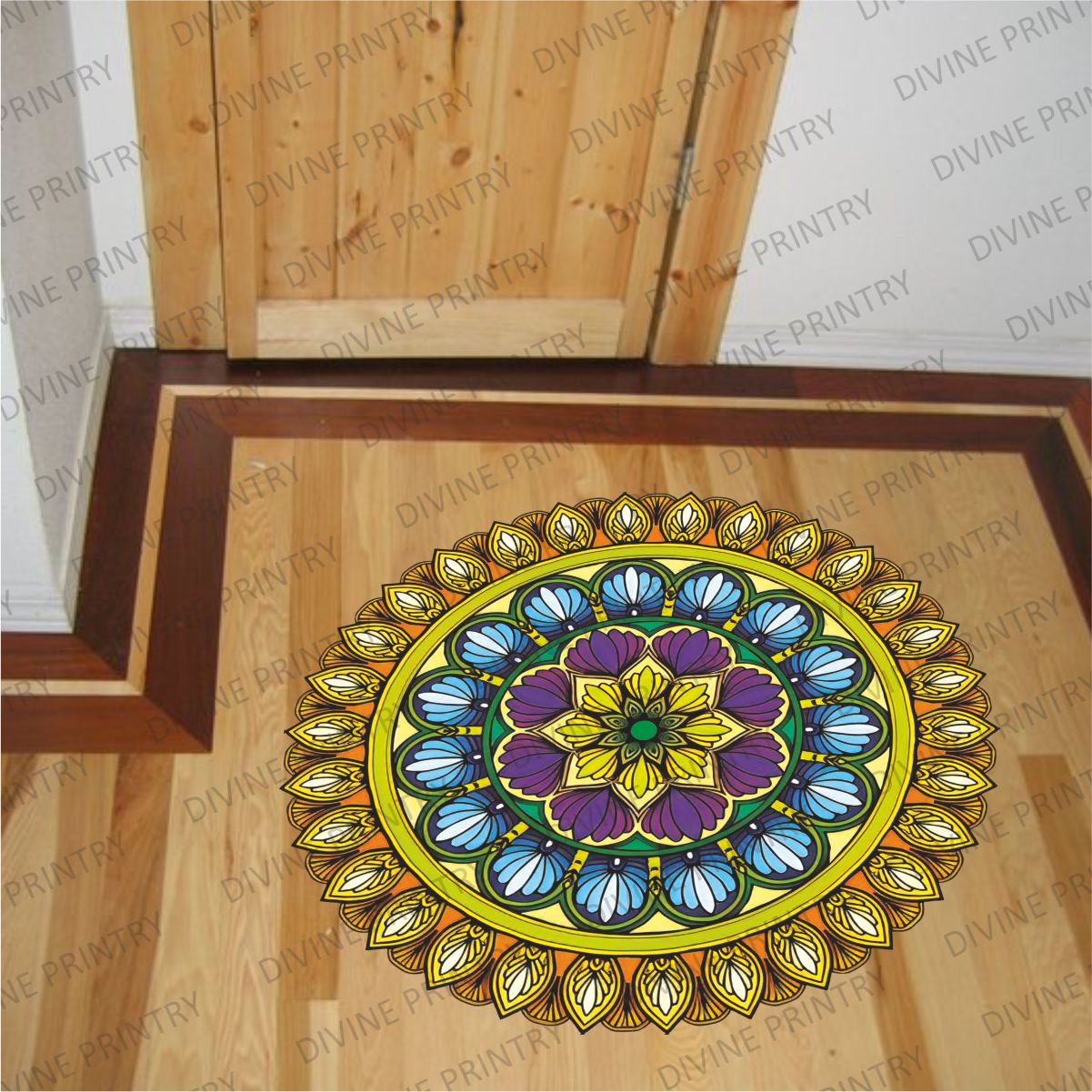 Homexa Decor | Rangoli Mandala Floor Sticker (Size 38 x 38 cm)